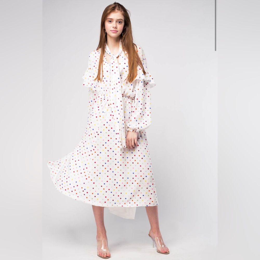 VALENTINO ruffle polka dot dress - Picture 2 of 12